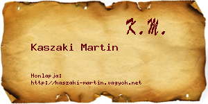 Kaszaki Martin névjegykártya